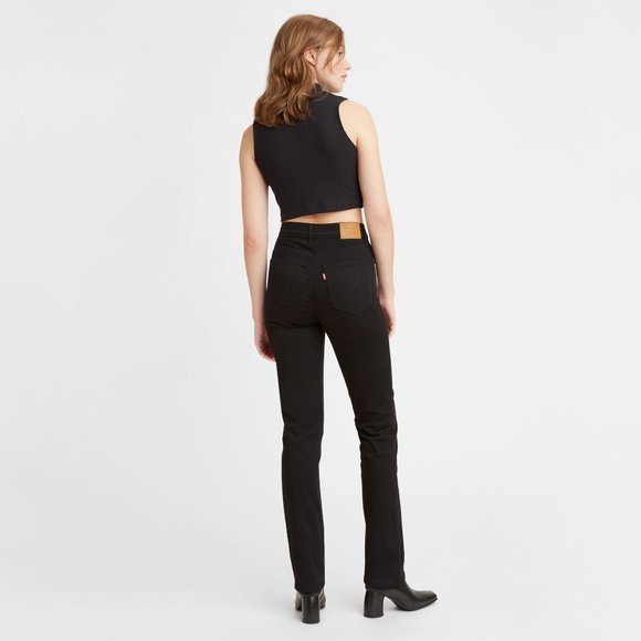 Levi's Premium 724 Distressed High Rise Straight Jeans Black Size 28x32 - Picture 3 of 8